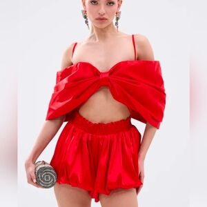 Red Bow Romper Sz 2x